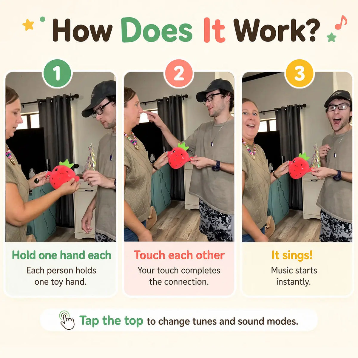 Interactive Plush Toy for Two Player Sensory Play