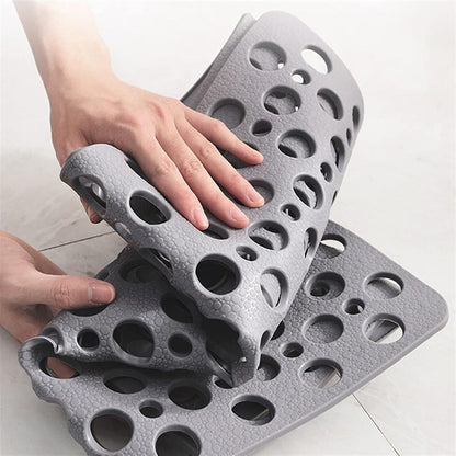 Shower Mat with Suction Cups, Non-Slip Surface, Drainage Holes, 16x28 Inch Bathroom Mat