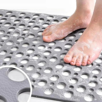 Shower Mat with Suction Cups, Non-Slip Surface, Drainage Holes, 16x28 Inch Bathroom Mat