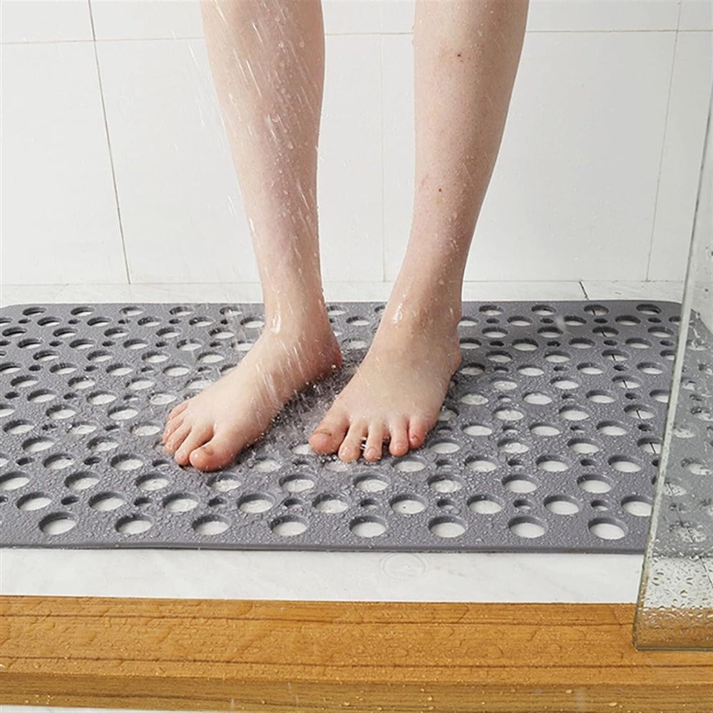 Textured Shower Mat with Antibacterial Treatment and Non-Slip Grip All Vera Mart