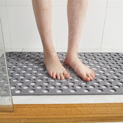 Shower Mat with Suction Cups, Non-Slip Surface, Drainage Holes, 16x28 Inch Bathroom Mat
