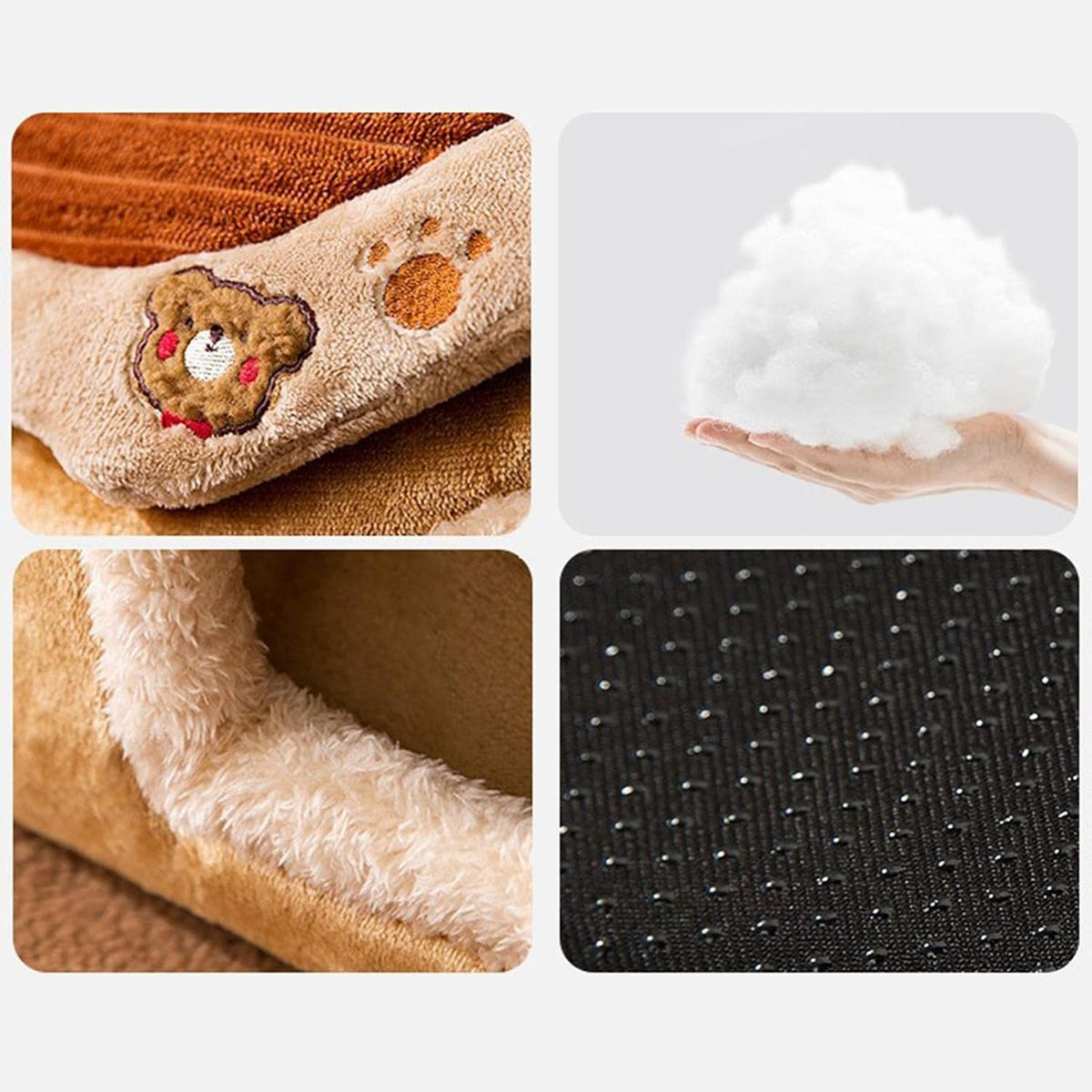 Padded Pet Bed with Raised Edges and Removable Washable Cover for Small to Medium Pets