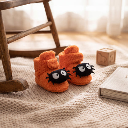 Kids Ankle High Slippers with Fleece Lining and Halloween Designs