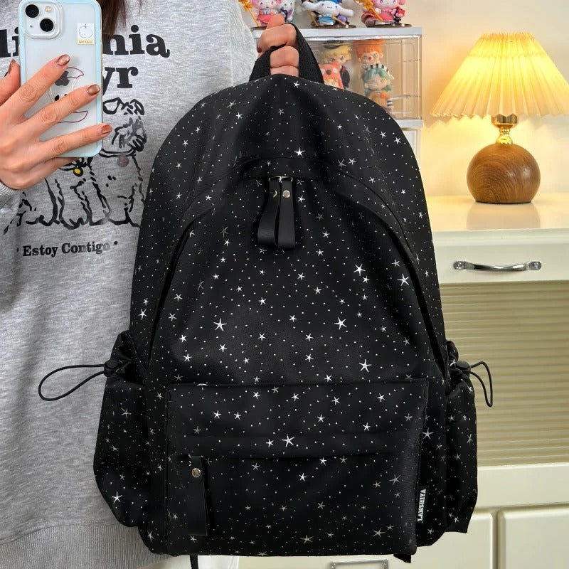 Celestial Print School Backpack with Adjustable Padded Shoulder Support