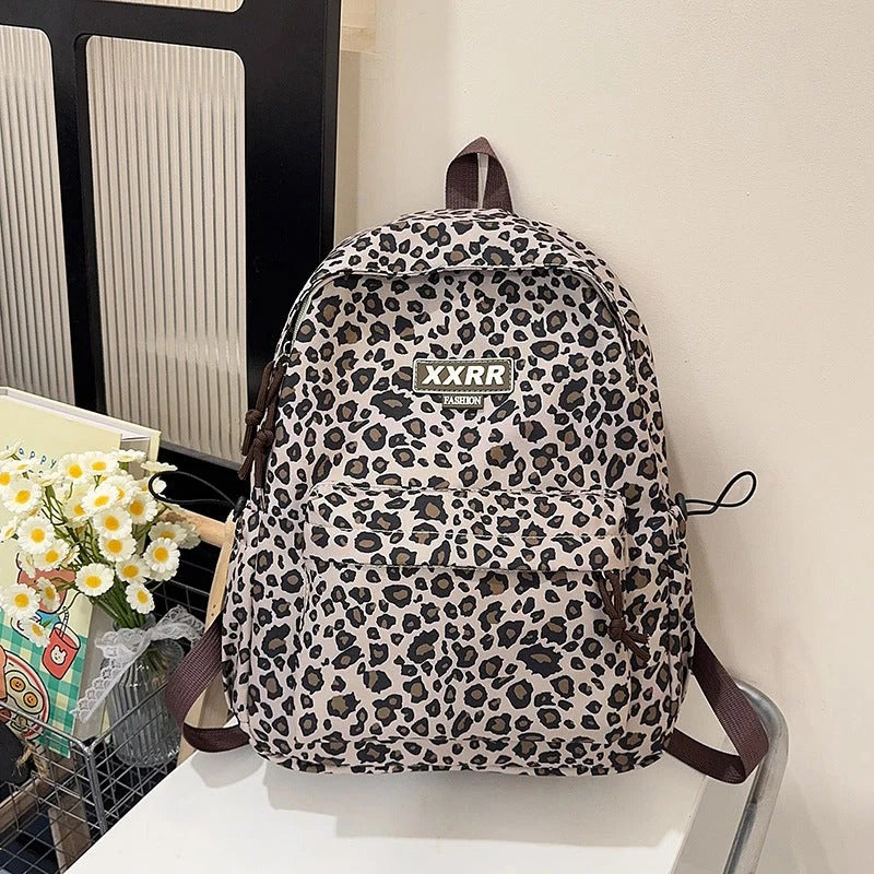 Safari Pattern Backpack with Padded Shoulder Support and Built In Laptop Slot