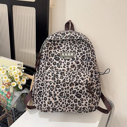 Safari Pattern Backpack with Padded Shoulder Support and Built In Laptop Slot