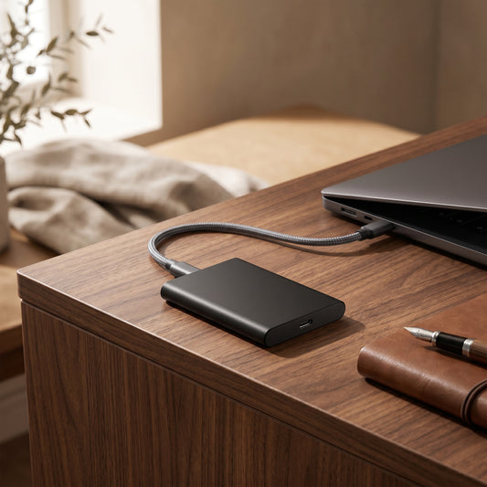 128GB External SSD Storage Drive with Universal Port and Multi-Platform Compatibility
