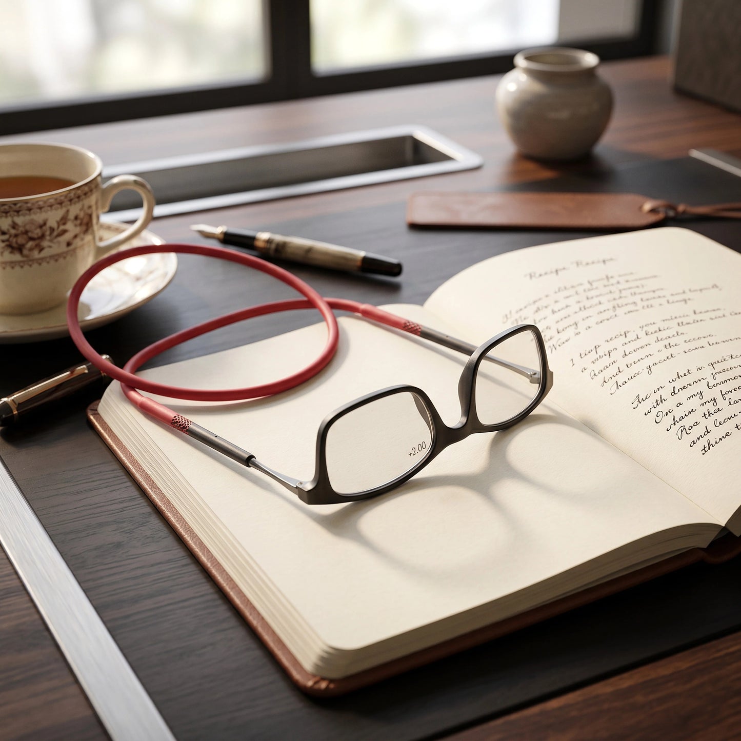 Bifocal Eyeglasses with Magnetic Closure and Hanging Neck Cord