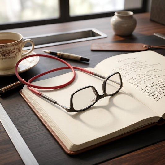 Bifocal Eyeglasses with Magnetic Closure and Hanging Neck Cord