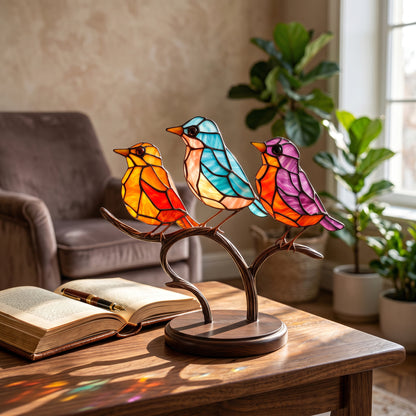 Light Reflecting Bird Window Ornament with Color Scatter Design