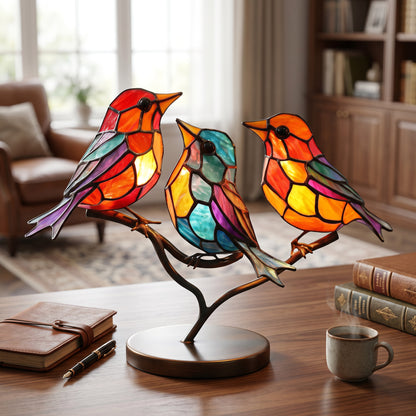 Light Reflecting Bird Window Ornament with Color Scatter Design