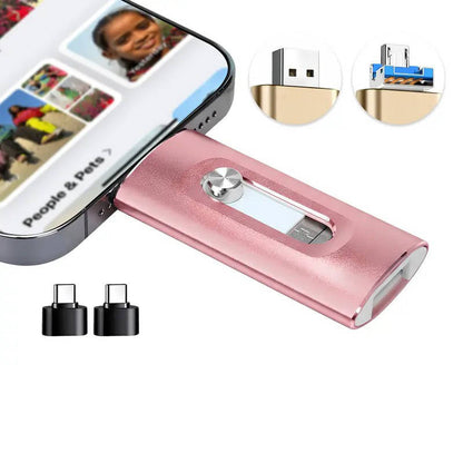 3 in 1 High Speed Flash Drive for iPhones, Android & PC, Photo Stick & Backup Drive