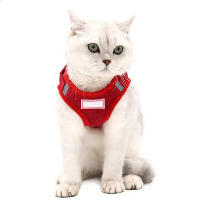 Reflective Corduroy Dog Harness and Leash Set, Breathable Chest Strap Walking Set for Small and Medium Pets