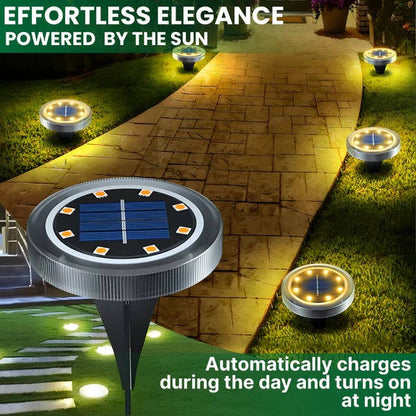 10 Pack Solar Ground Lights Outdoor Waterproof, Solar Powered Pathway Lights, Landscape Lighting for Garden Walkway Driveway Backyard