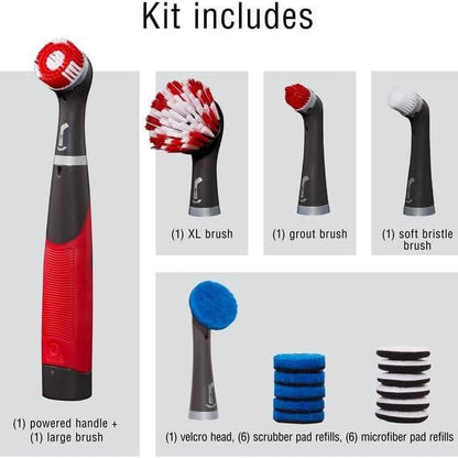 Electric Grout Cleaner Brush, 18 Piece Cordless Scrubber Kit for Tile, Shower, Tub & Bathroom