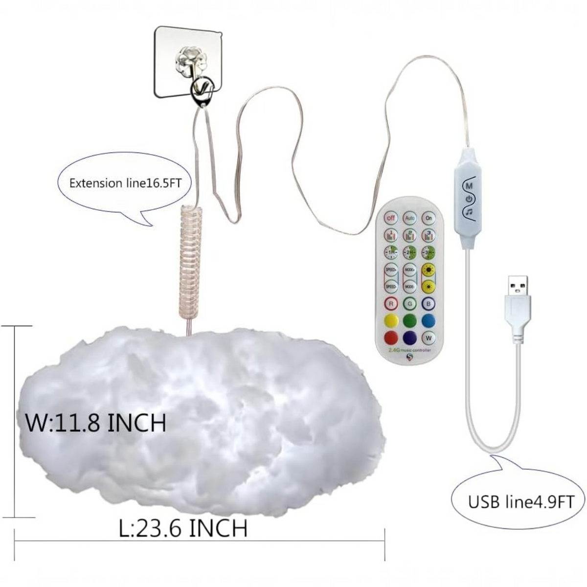 3D Big Cloud Lightning Light Kit for Adults and Kids