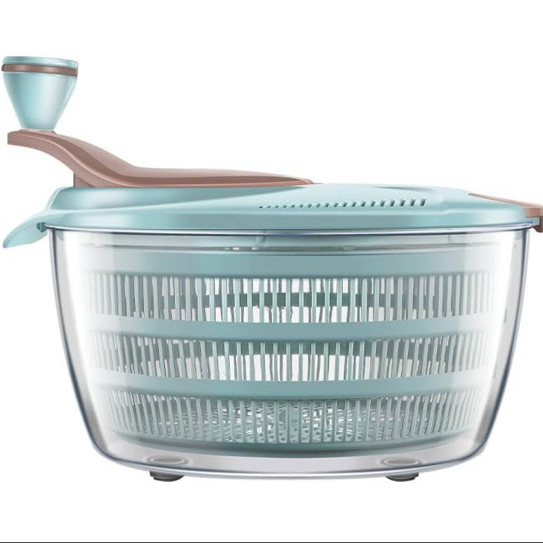 Salad Spinner with Double Drainage Holes, 4.24 Qt Lettuce Spinner for Washing, Spinning & Draining Greens, Fruits & Vegetables