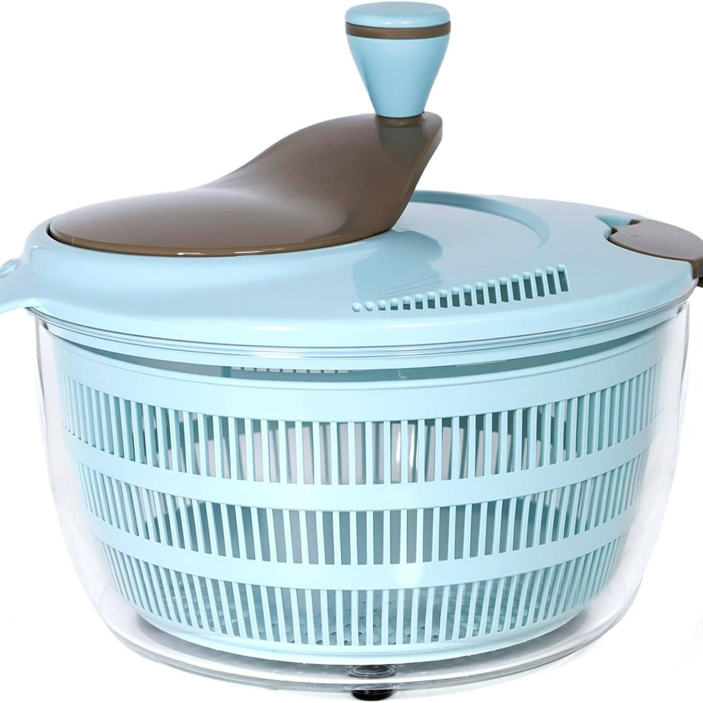Salad Spinner with Double Drainage Holes, 4.24 Qt Lettuce Spinner for Washing, Spinning & Draining Greens, Fruits & Vegetables