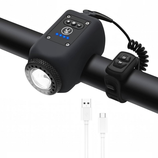 Bike Horn, Bicycle Horn with Large Range Floodlight, IPX5 Waterproof