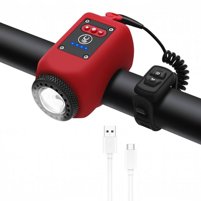 Bike Horn, Bicycle Horn with Large Range Floodlight, IPX5 Waterproof