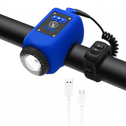 Bike Horn, Bicycle Horn with Large Range Floodlight, IPX5 Waterproof