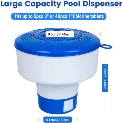 Adjustable Floating Chlorine Dispenser for Hot Tubs, Spas & Above Ground Pools