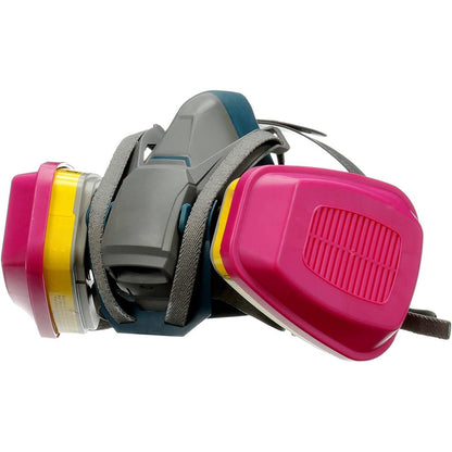 Multi-Purpose Reusable Respirator Mask with Quick Latch, NIOSH 60923 OV/AG/P100 Cartridge, Size Medium