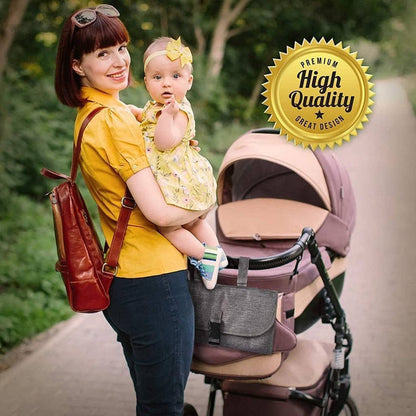 Portable Diaper Changing Pad with Wipes Pocket, Baby Travel Changing Mat Bag Infant Station Kit Grey