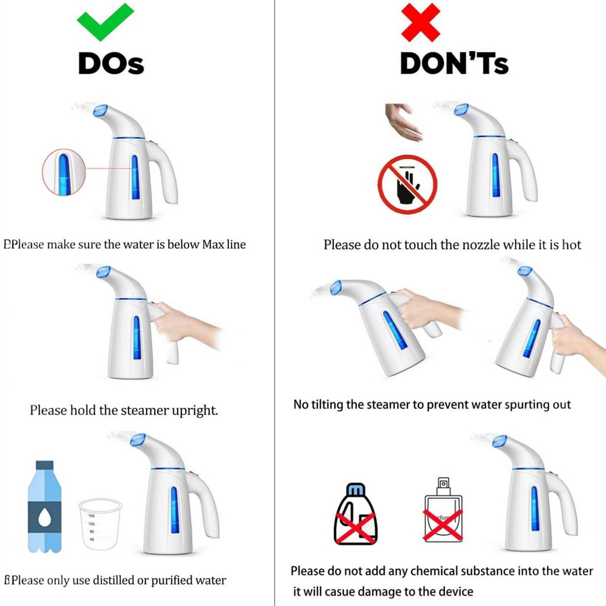 Handheld Clothes Steamer, 700W Portable Travel Garment Steamer with 240ml Large Capacity Water Tank