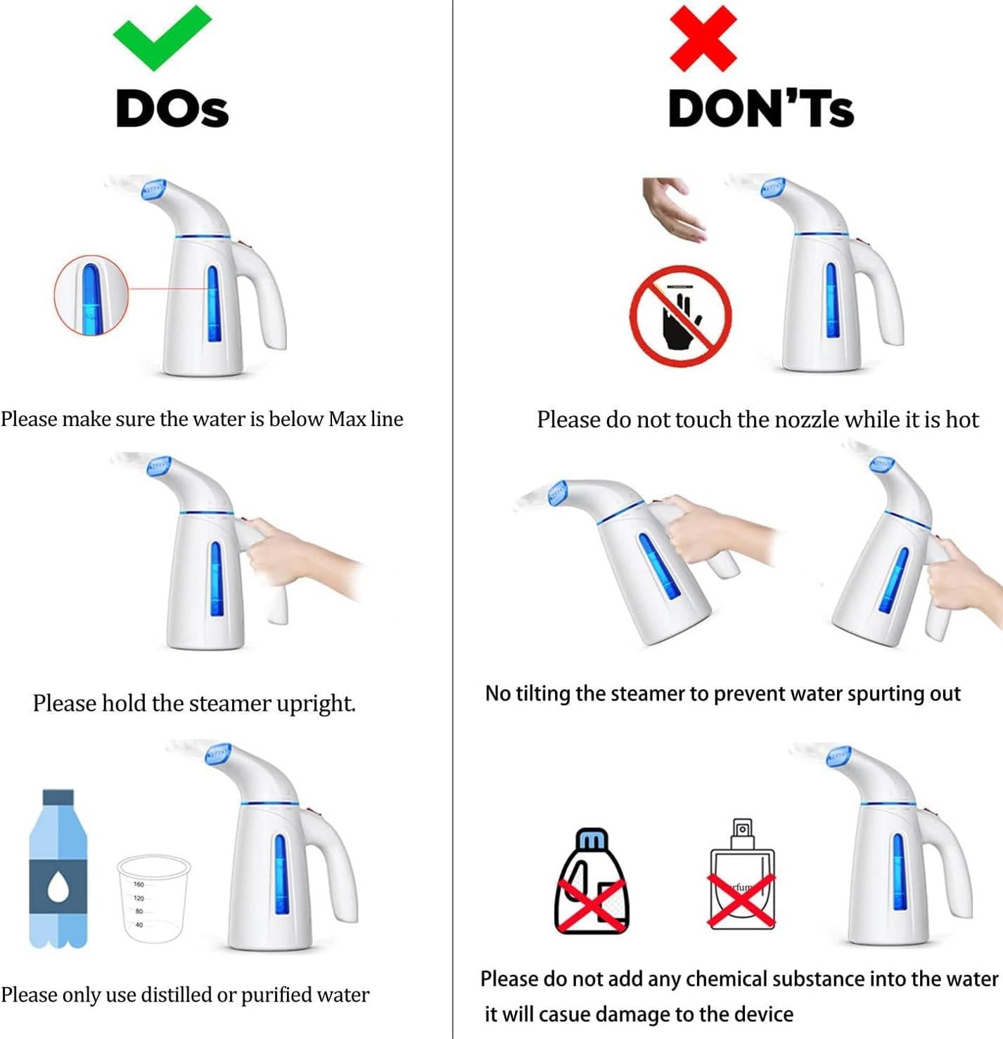Handheld Clothes Steamer, 700W Portable Travel Garment Steamer with 240ml Large Capacity Water Tank