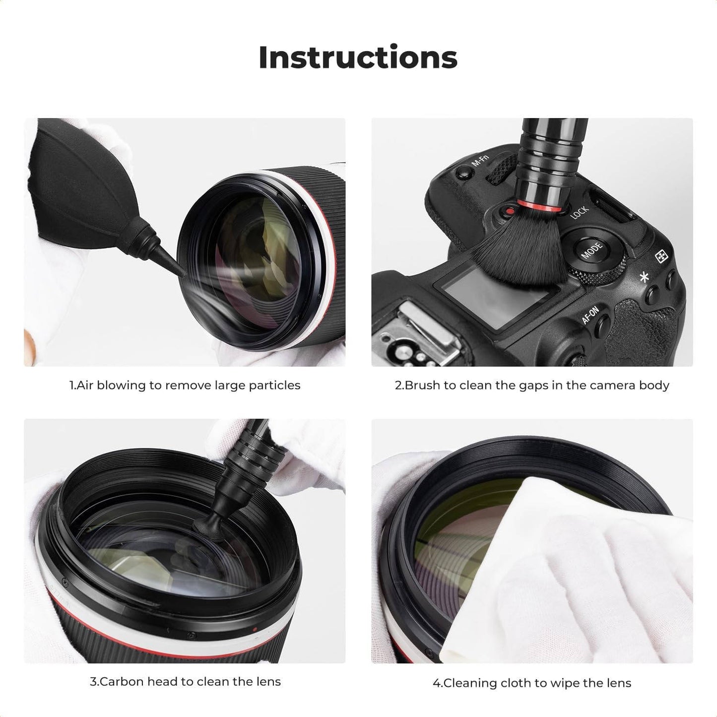 Camera Lens Cleaning Kit, Lens Pen, Air Blower & Microfiber Cloth for Canon, Nikon, Sony, Pentax DSLR, Filters & Cell Phones
