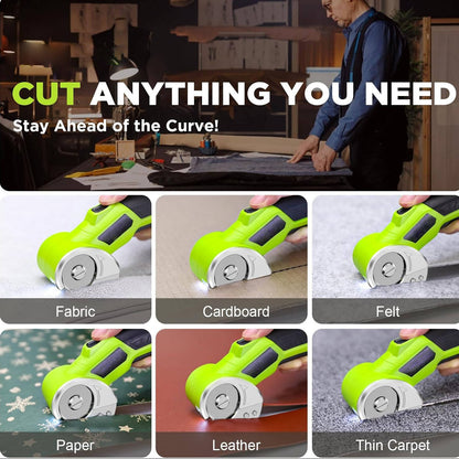 Cordless Rechargeable Electric Scissors, Portable Cutter for Fabric, Cardboard, Carpet & Leather