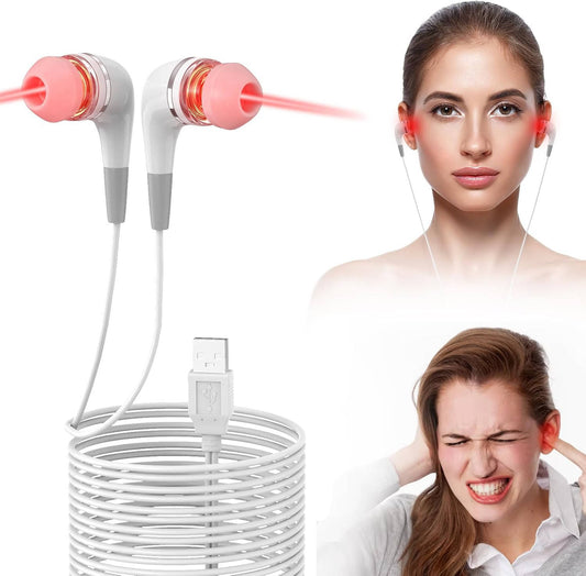 USB Powered Ear Red Light Wellness Device with Dual Size Silicone Tips