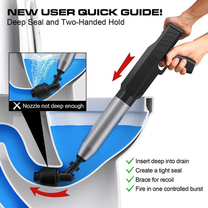 Electric Toilet Plunger High Pressure, Heavy Duty Drain Clog Remover for Bathroom Toilets