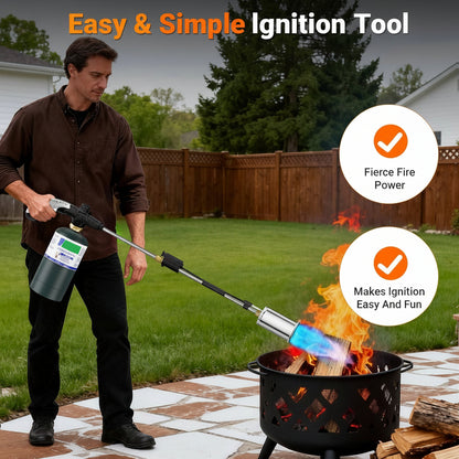 Weed Torch Burner 30 Inch, Heavy Duty Propane Blow Torch with Detachable Long Arm, High Output for Garden Weeds Ice Snow Melting