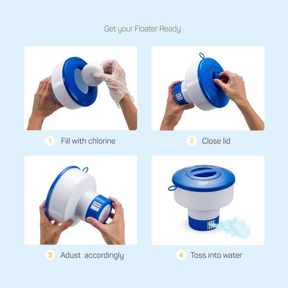 Adjustable Floating Chlorine Dispenser for Hot Tubs, Spas & Above Ground Pools