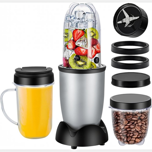 Small Bullet Blender 11 Piece Set, Compact Single Serve Blender for Shakes and Smoothies, Black