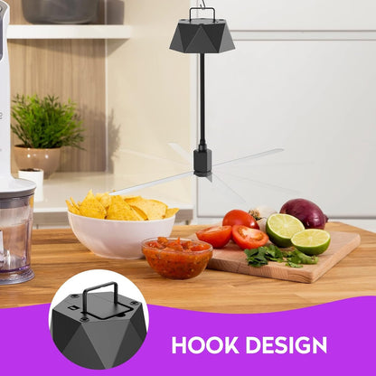 4 Pack Fly Fans for Tables, Indoor & Outdoor Repellent Fans with Holographic Blades for BBQ, Picnic & Restaurant