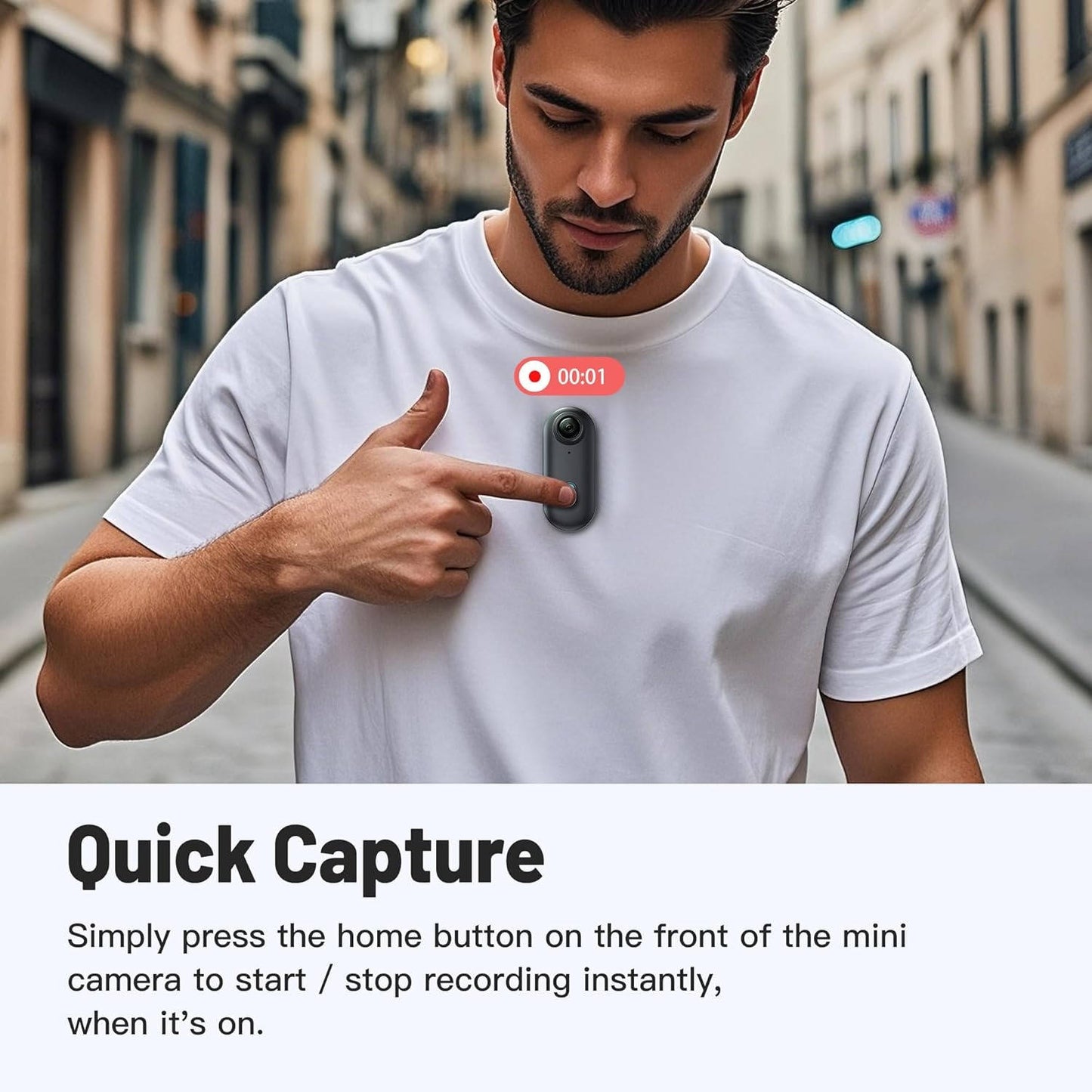 Bike Camera Mini Action Cam with Magnetic Mount Kit