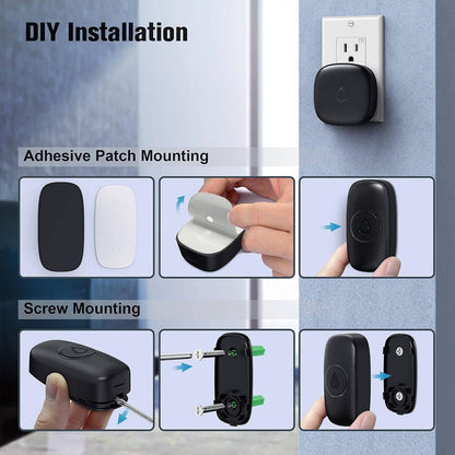 Wireless Smart Doorbell, No Camera, 1000ft Range, 58 Chimes, LED Indicator, Waterproof, Easy Install (M520+F55)