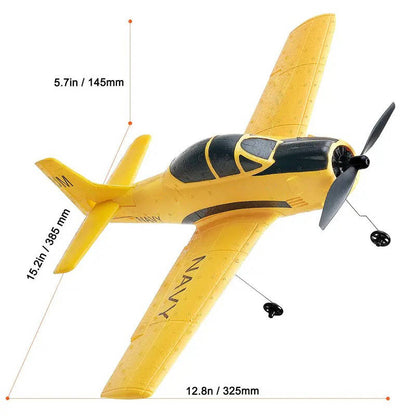 RC Plane 4 Channel 2.4GHz, Easy Fly Trainer with Gyro Stabilizer, 2 Batteries for Beginners & Kids