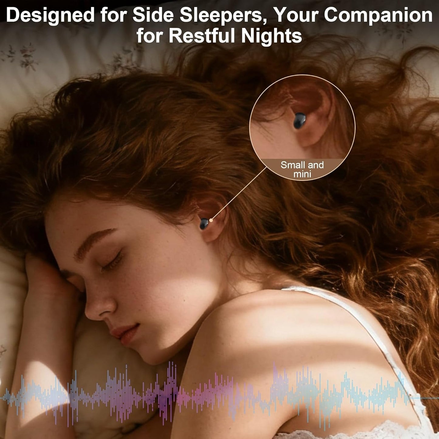 Mini Bluetooth Earbuds, Compact Discreet Wireless Headphones for Sleep and Work, Ergonomic Earphones for Small Ear Canals