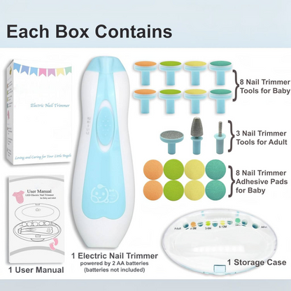 21 in 1 Baby Nail Trimmer for Newborns and Toddlers, Safe Electric Baby Nail File Kit
