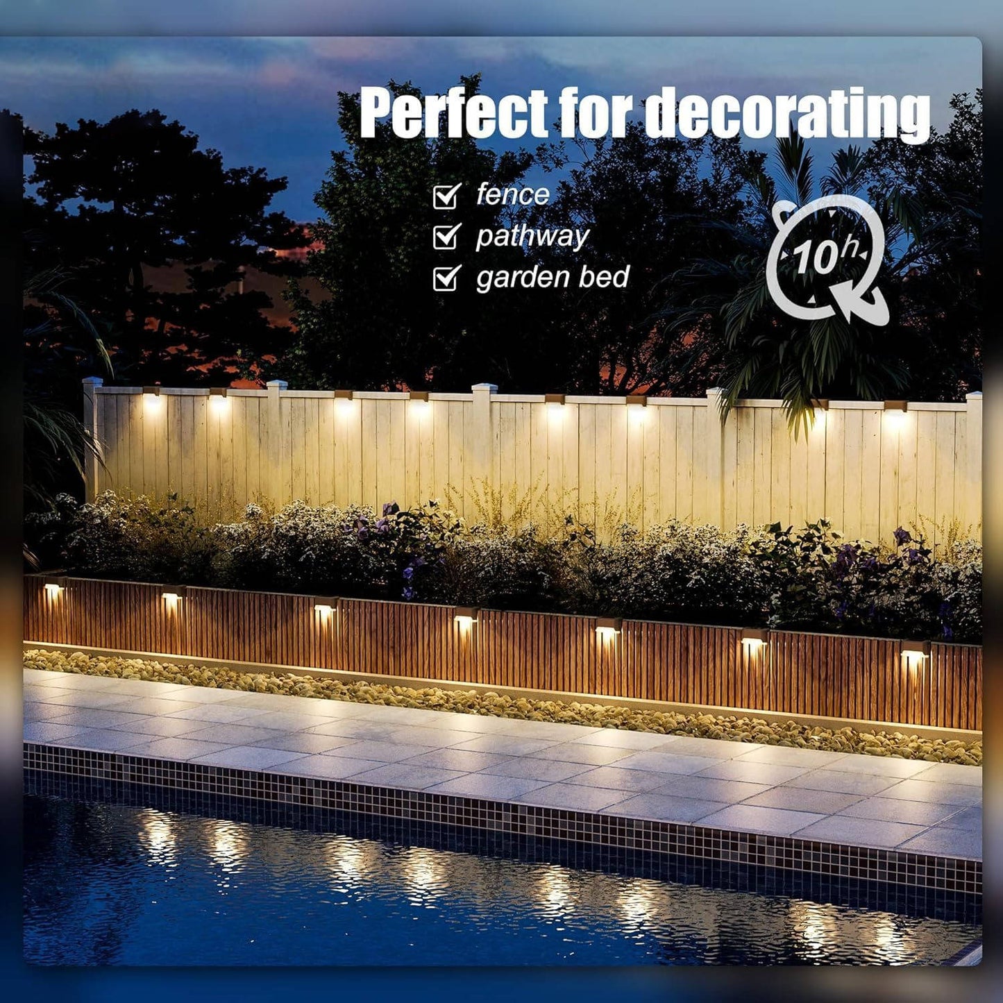 16 Pack Outdoor Solar Deck Lights, Waterproof Warm White LED Step Lights for Stairs, Fences, Patios, and Pathways