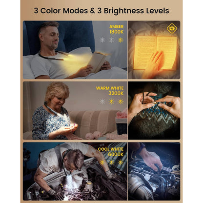 Portable Neck Reading Light, Flexible Design for Bedtime & Hands Free Reading