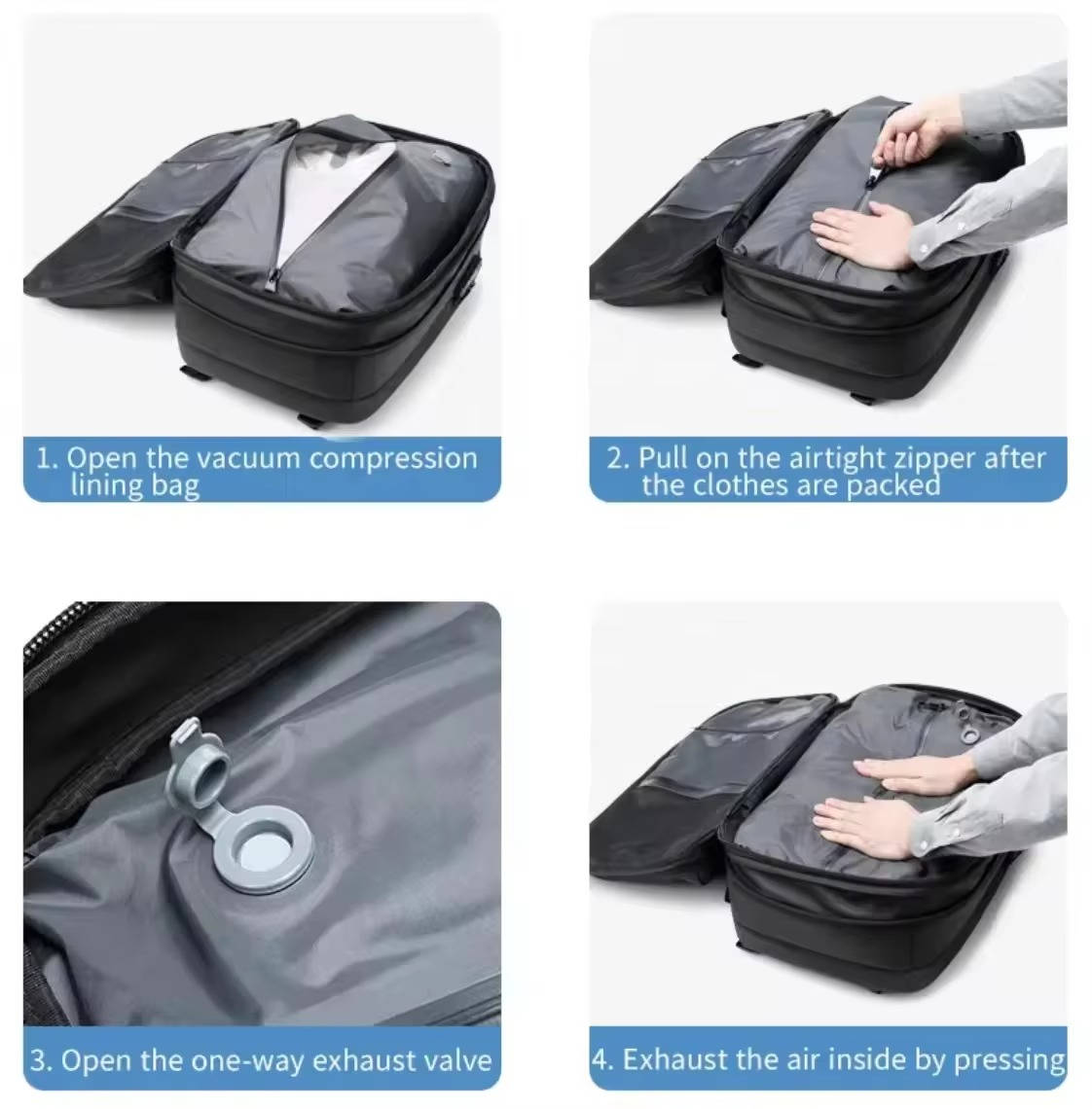 Large Capacity Vacuum Compressed Travel Backpack