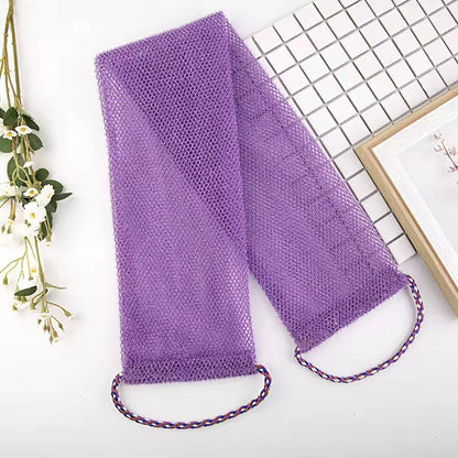 Exfoliating Shower Net Sponge with Drawstring, Body Scrubber for Bath and Back Cleaning