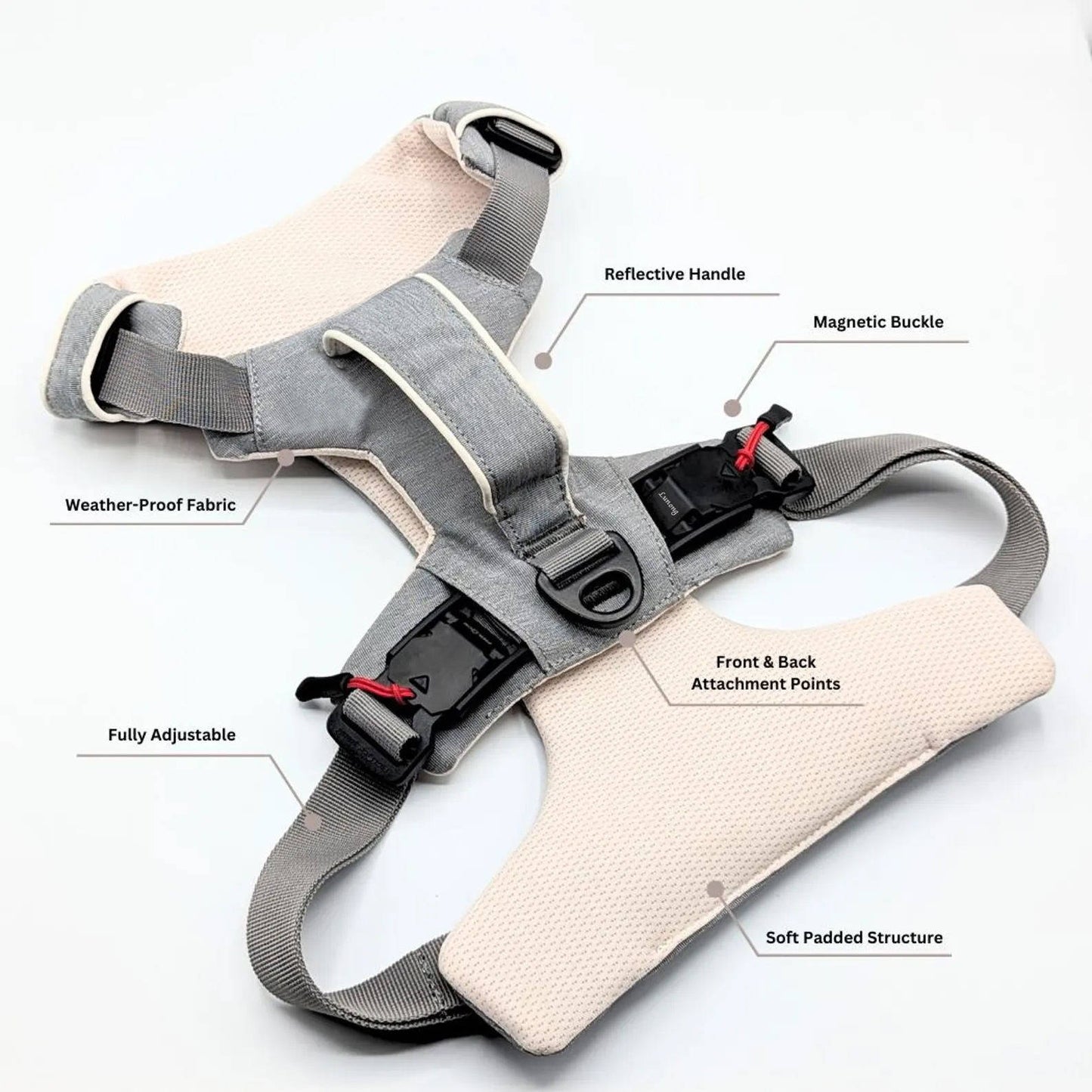 Magnetic Dog Harness, One Hand Clip, No Pull Design