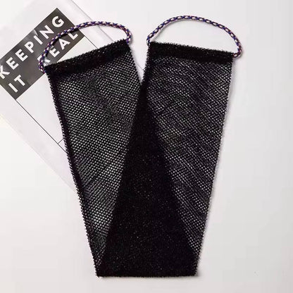 Exfoliating Shower Net Sponge with Drawstring, Body Scrubber for Bath and Back Cleaning