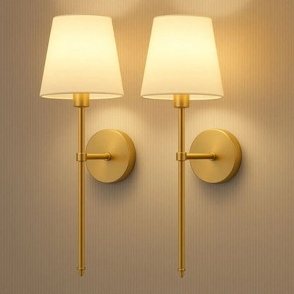 Indoor Wireless Fabric Wall Light, Cordless Battery Operated Sconces (Set of 2)